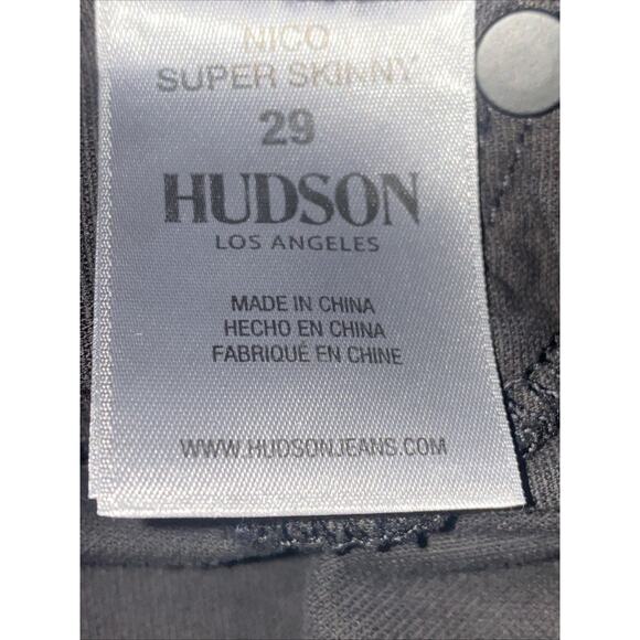 Hudson Nico Ombre Black to Gray Velvet Mid Rise Super Skinny Pant sz 29 - Picture 5 of 8